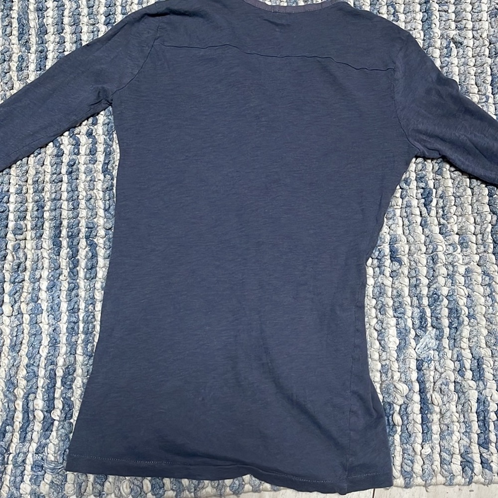 💜J. Crew 💜Cotton Blouse XXS Gray Ruffle Button Detail Soft like T-Shirt! B… - Picture 14 of 16